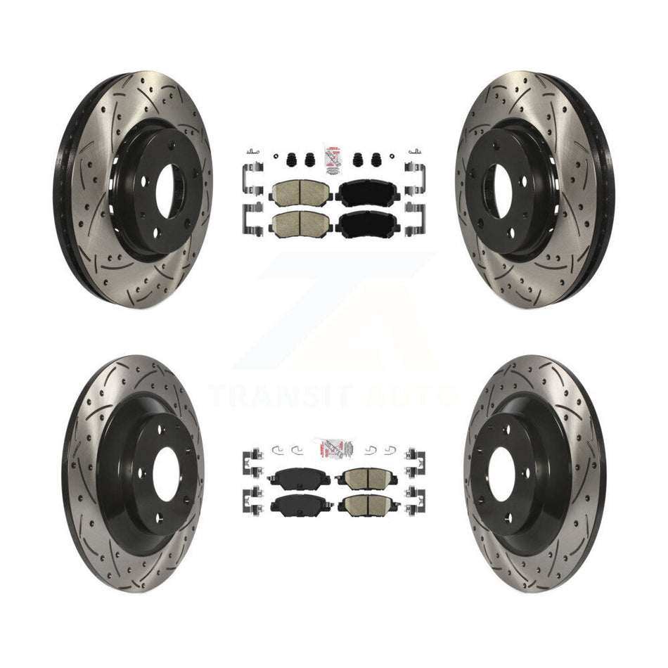 Front Rear Ceramic Pads And Coated Drilled Slotted Disc Brake Rotors Kit For Mazda CX-5 KDA-100859