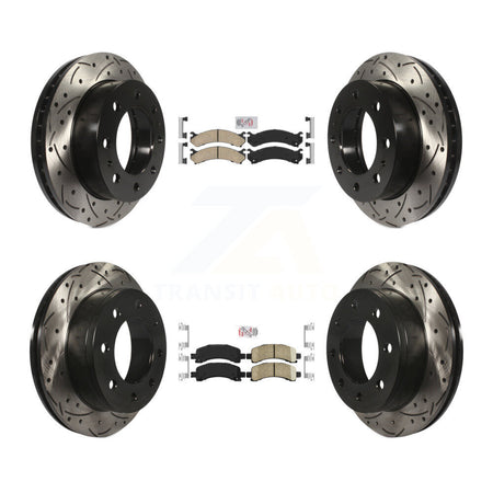 Front Rear Ceramic Pad Drilled Slot Brake Rotor Kit For Chevrolet Express 2500 GMC Savana KDA-100872
