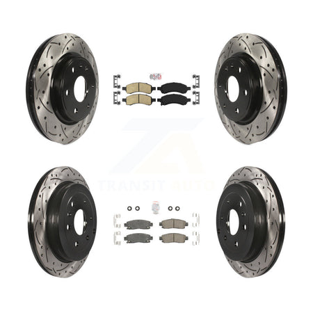 Front Rear Ceramic Pad Drill Slot Brake Rotors Kit For GMC Acadia Buick Enclave Chevrolet KDA-100887