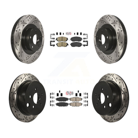 Front Rear Ceramic Pad Drilled Slot Disc Brake Rotor Kit For Subaru Forester XV Crosstrek KDA-100908