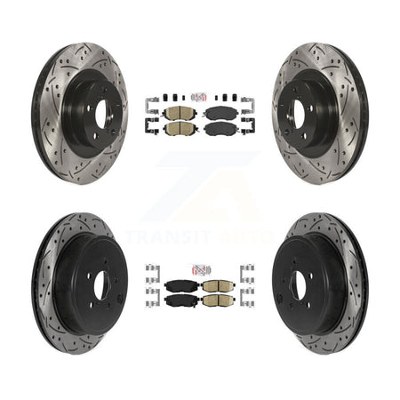 Front Rear Ceramic Pad Coat Drill Slot Disc Brake Rotor Kit For Subaru BRZ Toyota 86 GR86 KDA-100911