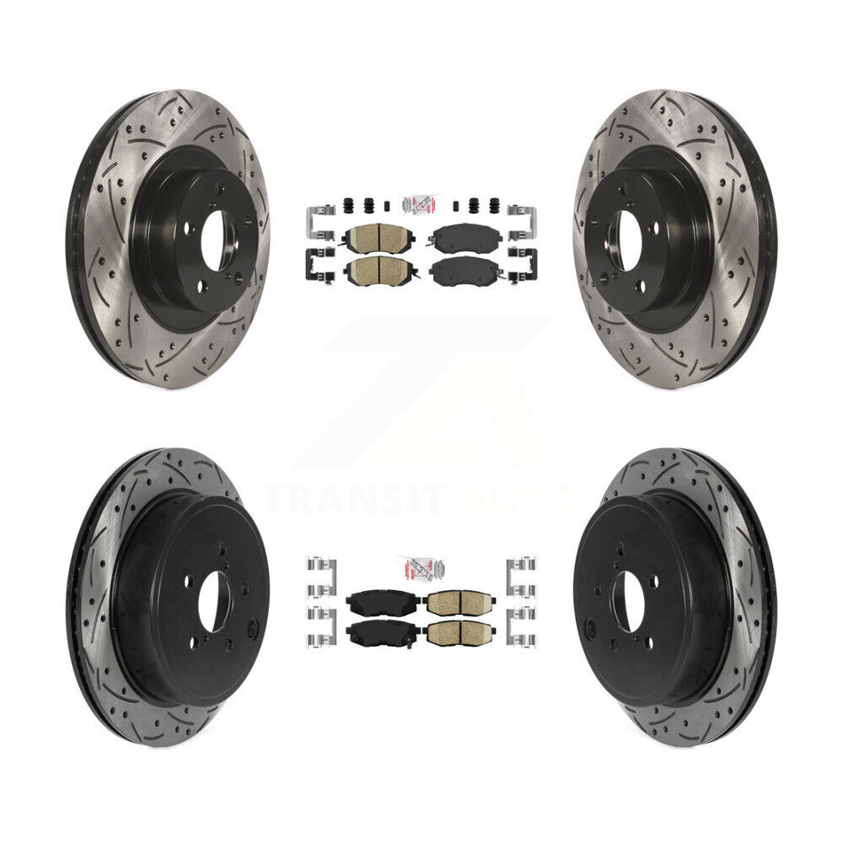 Front Rear Ceramic Pad Coat Drill Slot Disc Brake Rotor Kit For Subaru BRZ Toyota 86 GR86 KDA-100911