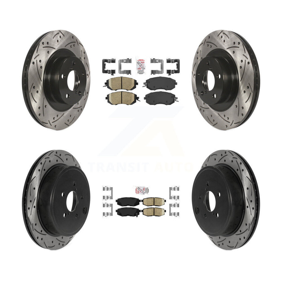 Front Rear Ceramic Pad Coat Drill Slot Disc Brake Rotor Kit For Subaru BRZ Toyota 86 GR86 KDA-100912