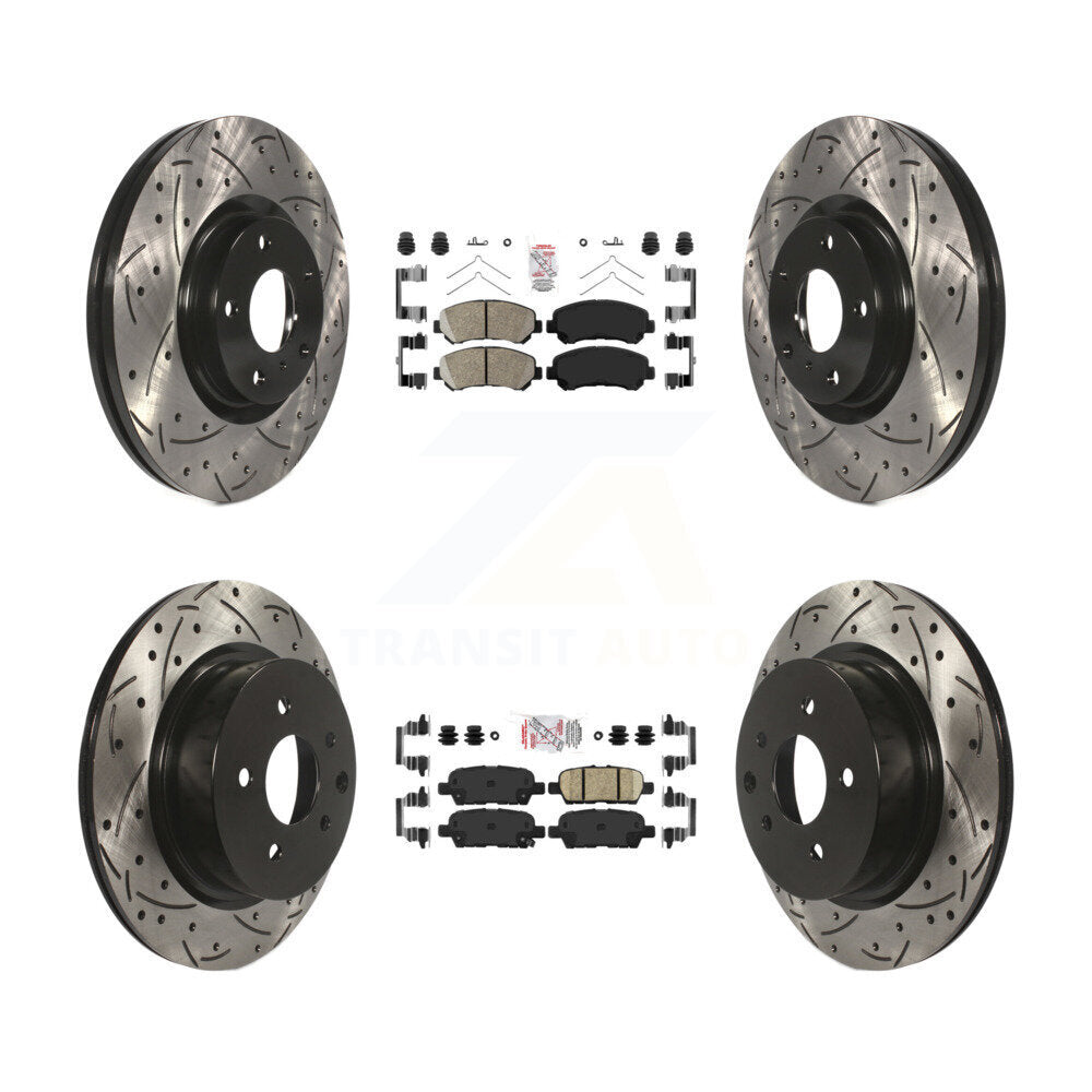 Front Rear Ceramic Pad And Coated Drilled Slotted Disc Brake Rotors Kit For Nissan Maxima KDA-100917