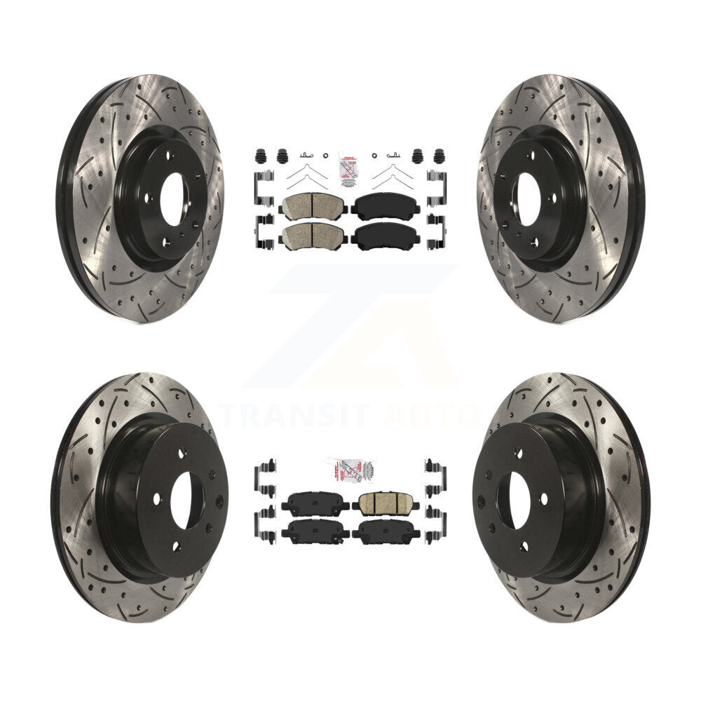 Front Rear Ceramic Pad And Coated Drilled Slotted Disc Brake Rotors Kit For Nissan Maxima KDA-100918
