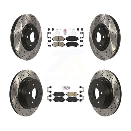 Front Rear Ceramic Pad And Coated Drilled Slotted Disc Brake Rotors Kit For Nissan Maxima KDA-100918