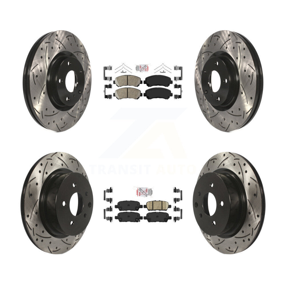 Front Rear Ceramic Pad And Coated Drilled Slotted Disc Brake Rotors Kit For Nissan Maxima KDA-100920