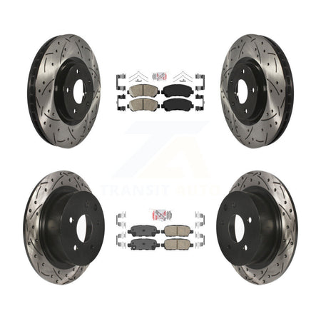 Front Rear Ceramic Pad Drill Slot Brake Rotor Kit For 2007-2012 Nissan Sentra SE-R Spec V KDA-100928