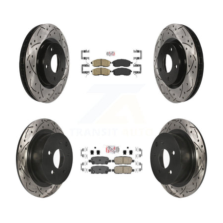 Front Rear Ceramic Pad Drilled Slot Disc Brake Rotor Kit For 2007-2012 Nissan Sentra SE-R KDA-100931
