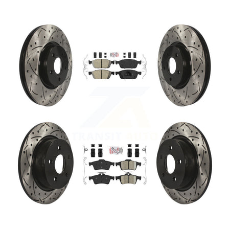 Front Rear Ceramic Pad Drilled Slot Disc Brake Rotors Kit For Ford Escape Transit Connect KDA-100959