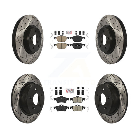 Front Rear Ceramic Pad Coated Drilled Slotted Disc Brake Rotors Kit For Ford Escape C-Max KDA-100968