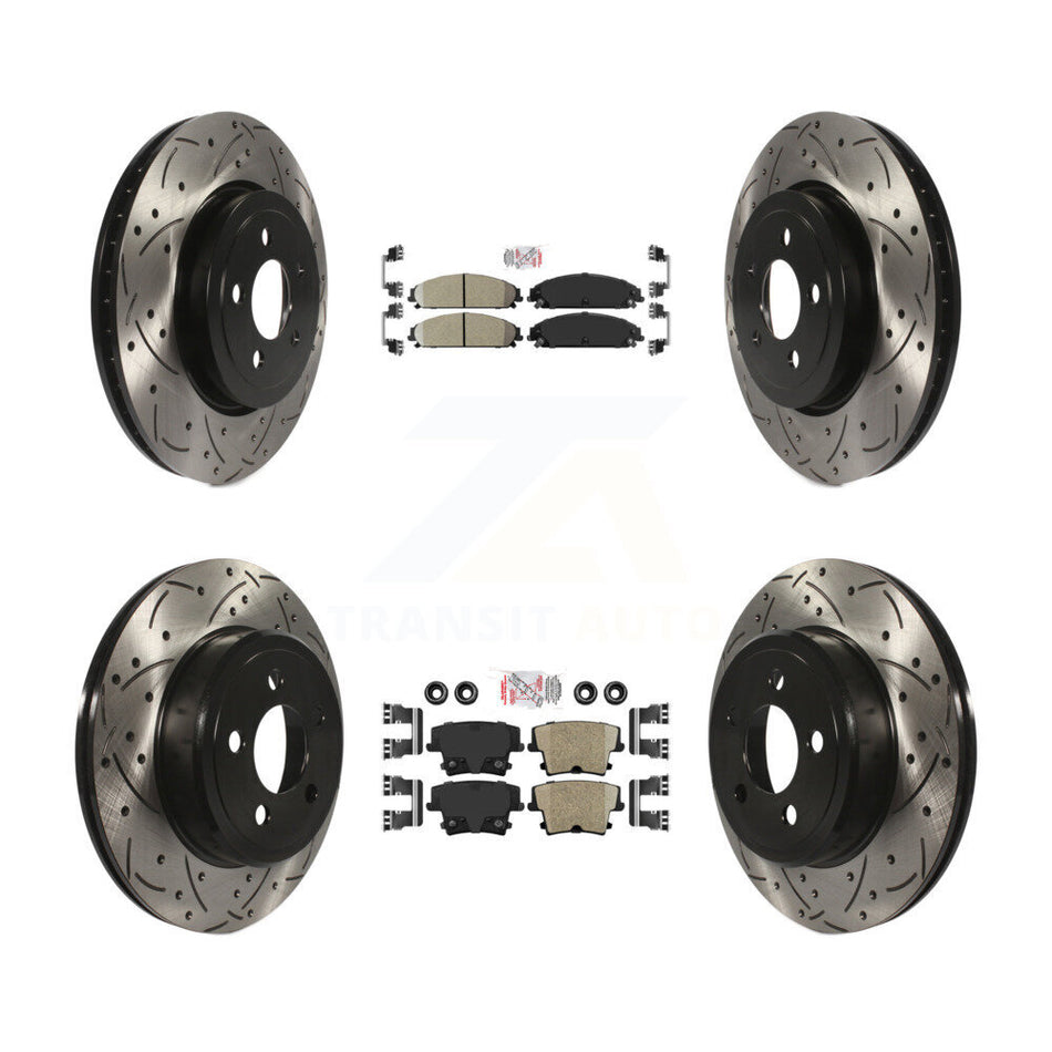 Front Rear Ceramic Pad Drilled Slot Brake Rotor Kit For Dodge Charger Chrysler 300 Magnum KDA-101056