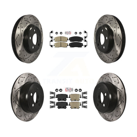 Front Rear Ceramic Pad Drilled Slot Brake Rotor Kit For Dodge Charger Chrysler 300 Magnum KDA-101059