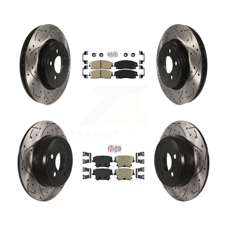 Front Rear Ceramic Pad Drilled Slot Brake Rotor Kit For 15-18 Dodge Charger RWD with 3.6L KDA-101060