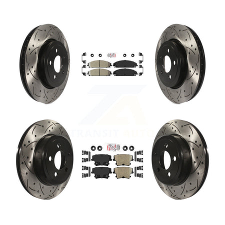 Front Rear Ceramic Pad Drilled Slot Brake Rotor Kit For Dodge Charger Chrysler 300 Magnum KDA-101075