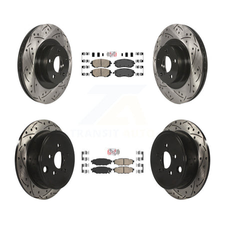 Front Rear Ceramic Pad Drilled Slot Brake Rotor Kit For Subaru Outback Impreza Legacy WRX KDA-101106
