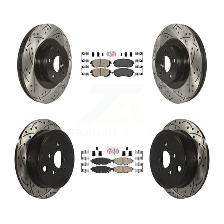 Front Rear Ceramic Pad Drilled Slot Brake Rotor Kit For Subaru Outback Impreza Legacy WRX KDA-101107