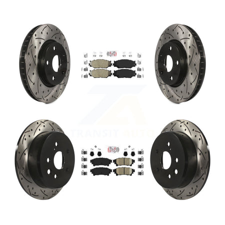Front Semi-Metallic Rear Ceramic Pad Coat Drill Slot Disc Brake Rotor Kit For Lexus IS250 KDA-101145