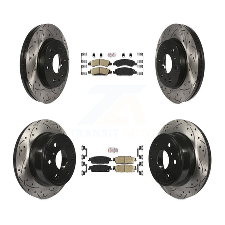 Front Rear Ceramic Pad Drill Slot Brake Rotor Kit For Chevrolet GMC Sierra 1500 Silverado KDA-101173