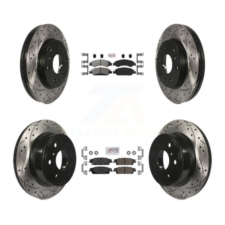 Front Rear Semi-Metallic Pad Drill Slot Brake Rotors Kit For GMC Sierra 1500 Chevrolet XL KDA-101182
