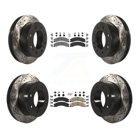 Front Semi-Metallic Rear Ceramic Pad Drill Slot Brake Rotors Kit For GMC Chevrolet Sierra KDA-101224