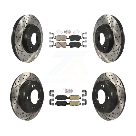 Front Rear Ceramic Pad Drill Slot Disc Brake Rotor Kit For 2017-2020 Hyundai Elantra 2.0L KDA-101259