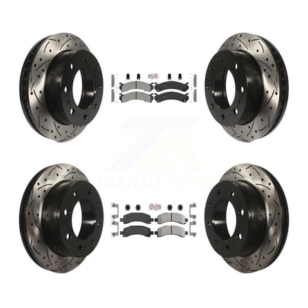 Front Rear Semi-Metallic Pad & Drilled Slot Brake Rotor Kit For GMC Savana 2500 Chevrolet KDA-101262