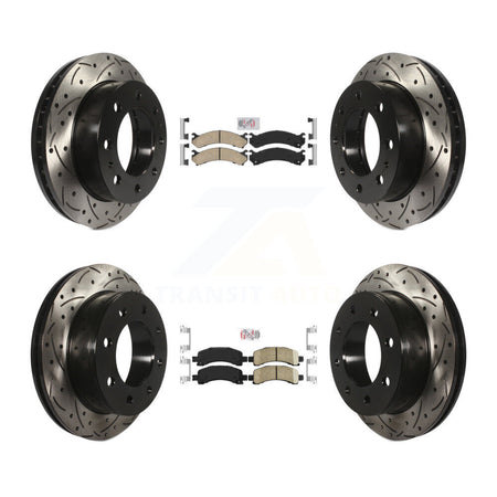 Front Rear Ceramic Pad Drilled Slot Brake Rotor Kit For GMC Savana 2500 Chevrolet Express KDA-101263