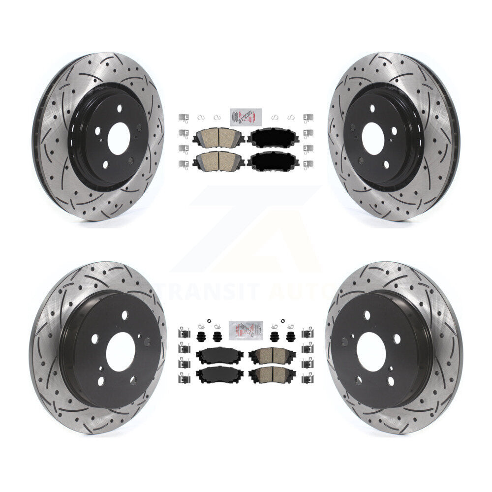 Front Rear Ceramic Pad Drill Slot Brake Rotors Kit For 2020 Toyota Camry With TRD Package KDA-101320