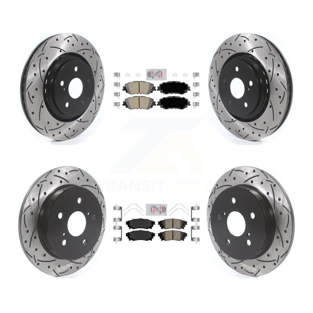 Front Rear Ceramic Pad Drill Slot Brake Rotors Kit For 2020 Toyota Camry With TRD Package KDA-101321