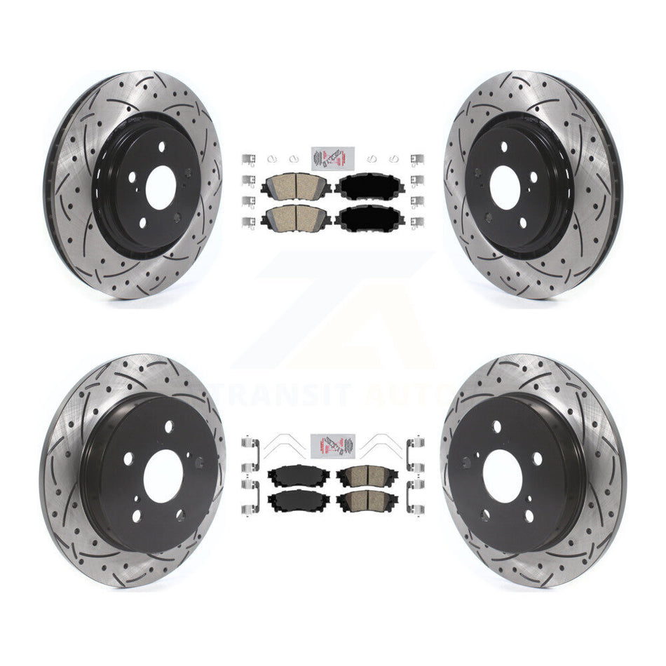 Front Rear Ceramic Pad Drill Slot Brake Rotors Kit For 2020 Toyota Camry With TRD Package KDA-101321