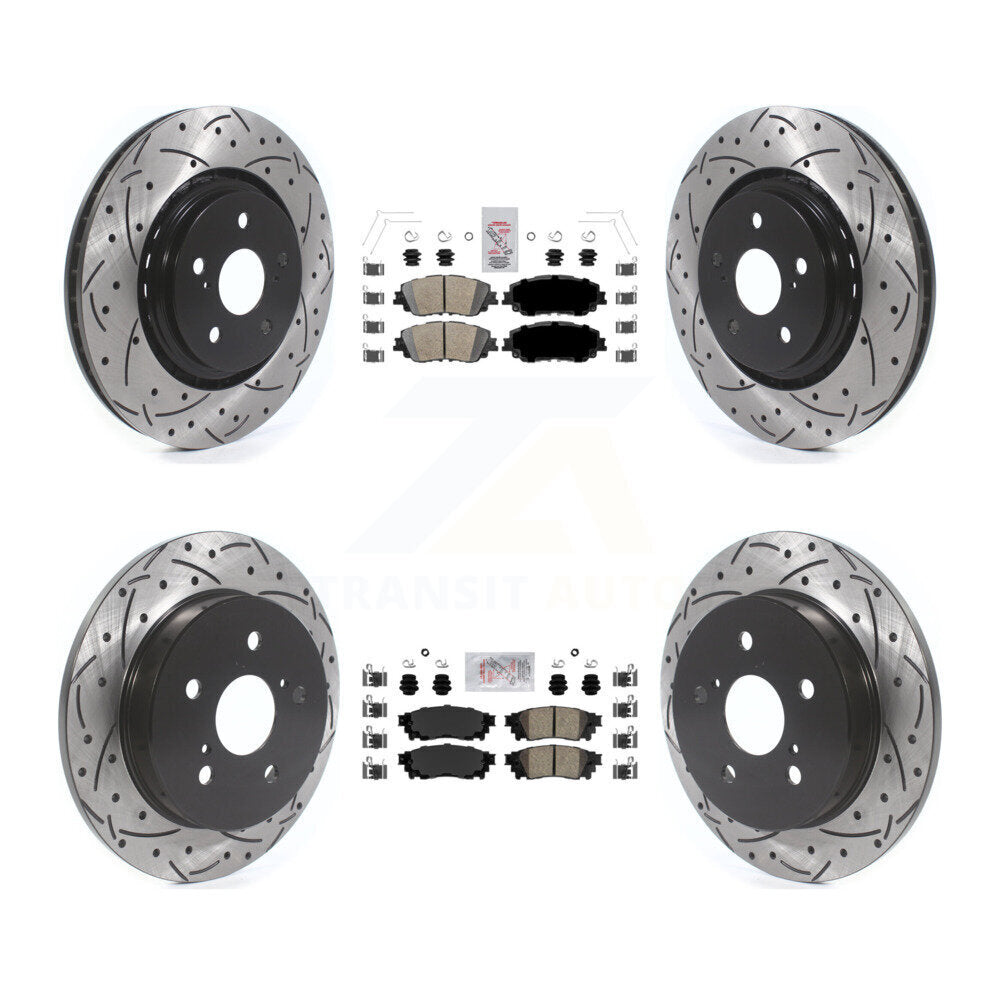 Front Rear Ceramic Pad Drill Slot Brake Rotors Kit For 2020 Toyota Camry With TRD Package KDA-101322