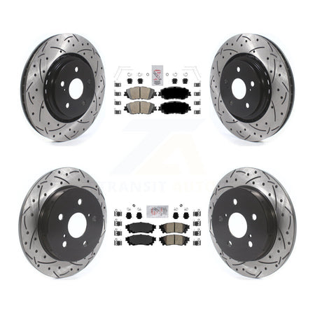 Front Rear Ceramic Pad Drill Slot Brake Rotors Kit For 2020 Toyota Camry With TRD Package KDA-101322