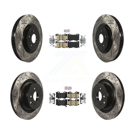 Front Rear Ceramic Pad Drill Slot Brake Rotor Kit For INFINITI G37 RWD With Brembo Brakes KDA-101398