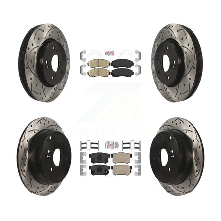 Front Rear Ceramic Pads And Coated Drilled Slotted Disc Brake Rotors Kit For Acura RDX KDA-101503