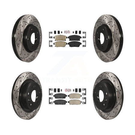 Front Rear Ceramic Pad Drilled Slot Brake Rotor Kit For Chevrolet Cruze Buick Verano Volt KDA-101544