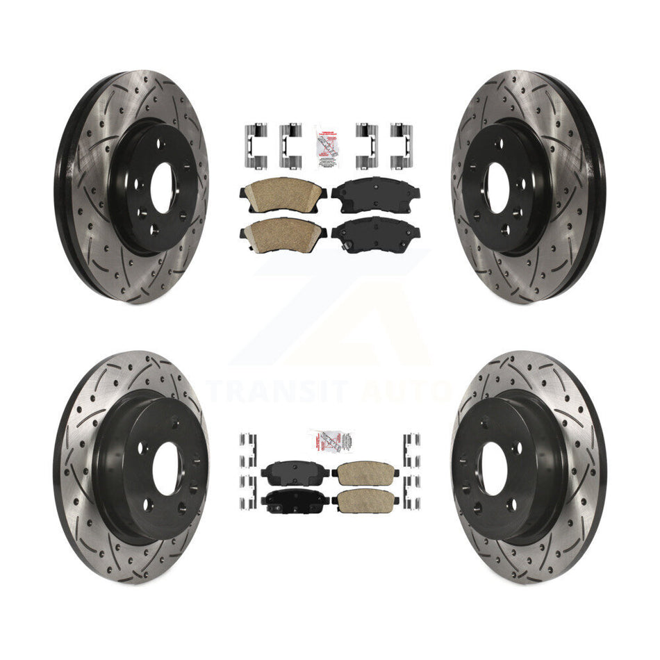 Front Rear Ceramic Pad Drill Slot Disc Brake Rotors Kit For Chevrolet Cruze Sonic Limited KDA-101549