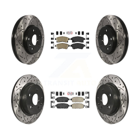 Front Rear Ceramic Pad Drill Slot Disc Brake Rotors Kit For Chevrolet Cruze Sonic Limited KDA-101550