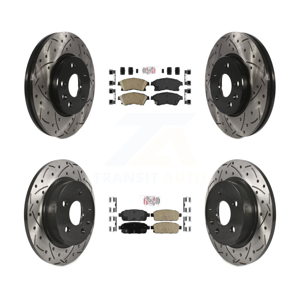 Front Rear Ceramic Pad Drill Slot Disc Brake Rotors Kit For Chevrolet Cruze Sonic Limited KDA-101551