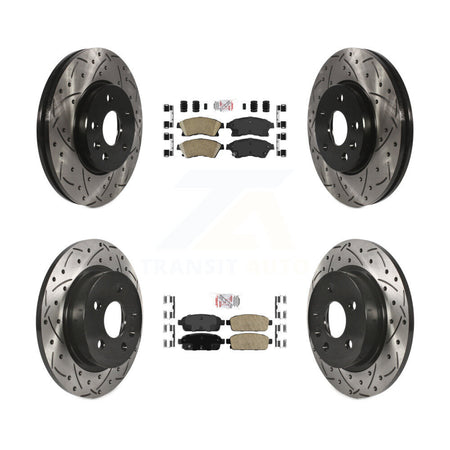 Front Rear Ceramic Pad Drill Slot Disc Brake Rotors Kit For Chevrolet Cruze Sonic Limited KDA-101551