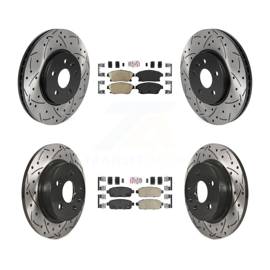 Front Rear Ceramic Pad Drilled Slot Disc Brake Rotors Kit For Chevrolet Trax Buick Encore KDA-101552