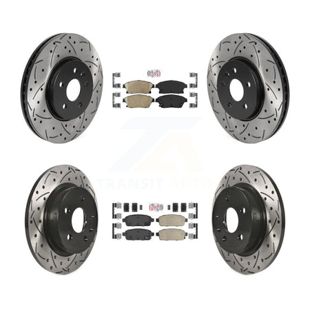 Front Rear Ceramic Pad Drilled Slot Disc Brake Rotors Kit For Chevrolet Trax Buick Encore KDA-101554