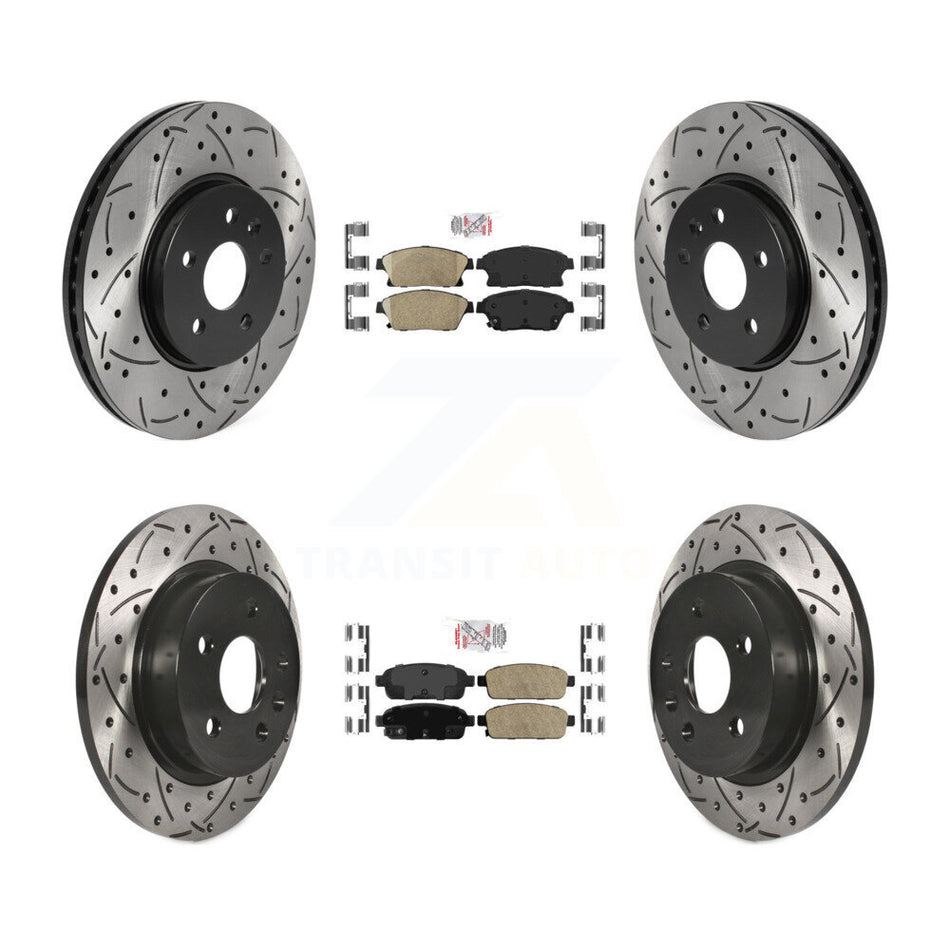 Front Rear Ceramic Pad Drilled Slot Disc Brake Rotors Kit For Chevrolet Trax Buick Encore KDA-101555