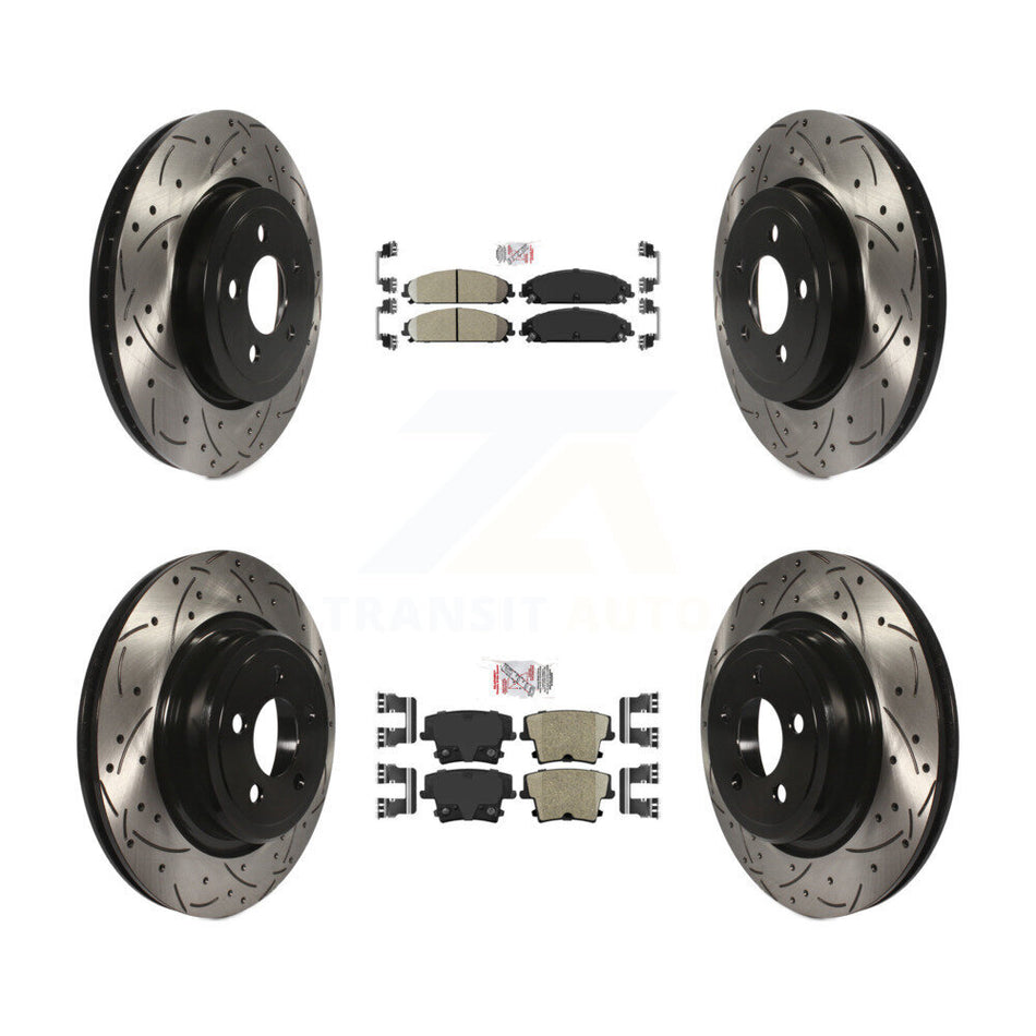 Front Rear Ceramic Pad Drilled Slot Brake Rotor Kit For Dodge Charger With Police Package KDA-101561