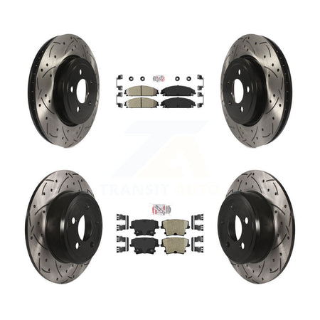 Front Rear Ceramic Pad Drilled Slot Brake Rotors Kit For 05-06 Chrysler 300 AWD with 3.5L KDA-101567