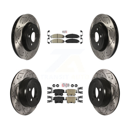 Front Rear Ceramic Pad Drilled Slot Brake Rotors Kit For 05-06 Chrysler 300 AWD with 3.5L KDA-101572