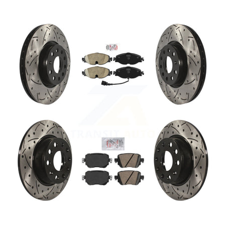 Front Rear Ceramic Pad Drill Slot Disc Brake Rotor Kit For Volkswagen Golf SportWagen GTI KDA-101596