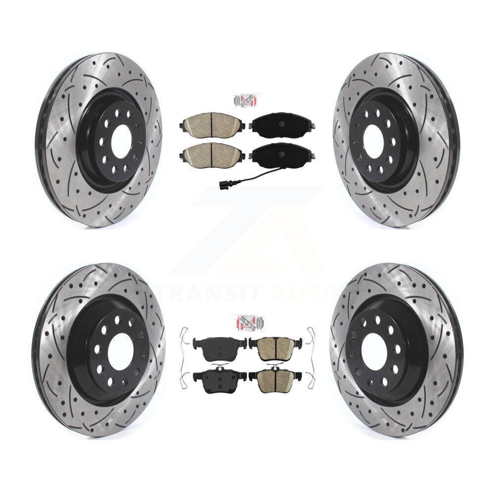 Front Rear Ceramic Pad Drill Slot Brake Rotor Kit For Volkswagen Golf R Audi S3 A3 Arteon KDA-101610
