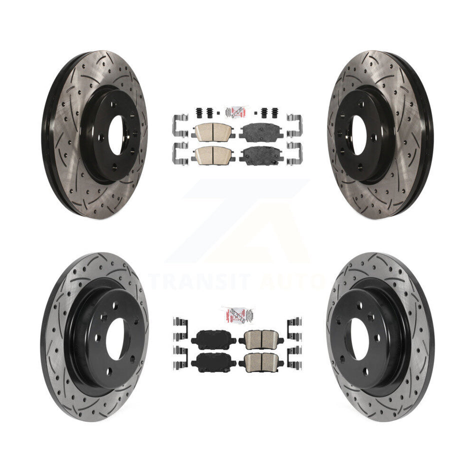 Front Rear Ceramic Pad Drill Slot Disc Brake Rotors Kit For Chevrolet Equinox GMC Terrain KDA-101615