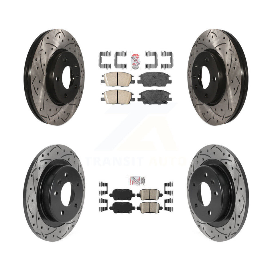 Front Rear Ceramic Pad Drill Slot Disc Brake Rotors Kit For Chevrolet Equinox GMC Terrain KDA-101616